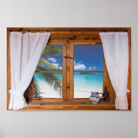 Vista de Faux Tropical de Window Ocean Beach