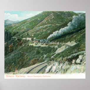 Póster Vista de ferrocarril panorámicaMt. Tamalpais, CA