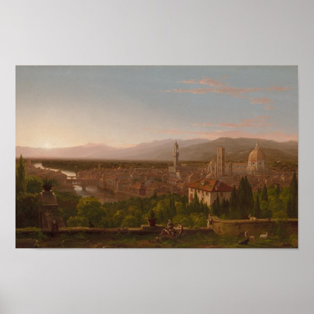 Póster Vista de Florencia — Thomas Cole (Frente)