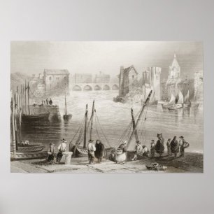 Póster Vista de Galway del Claddagh