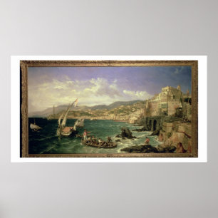 Póster Vista de Génova, 1854 (aceite en lona)