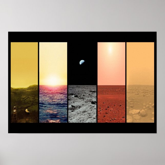 Póster Vista de horizonte de la luna de venus titan (Frente)