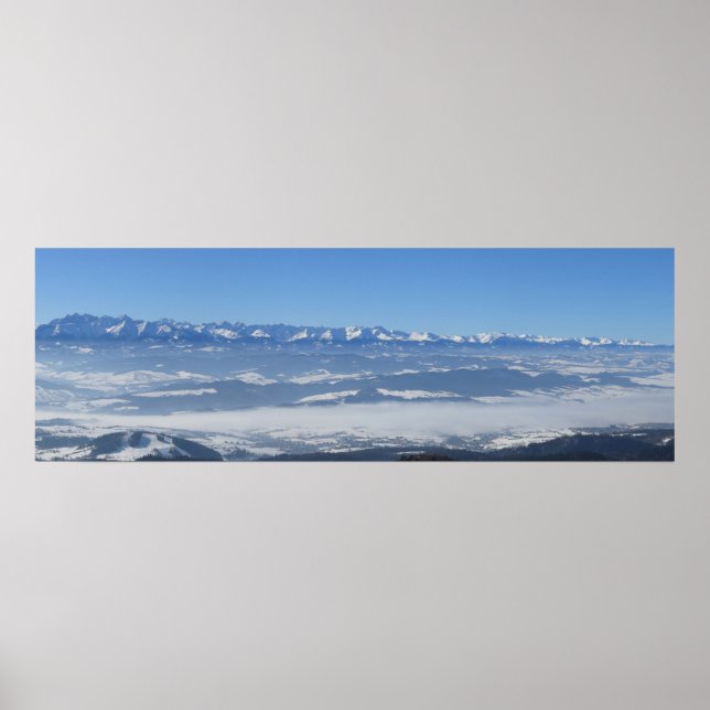 Póster Vista de invierno de Tatras desde Gorce (Frente)