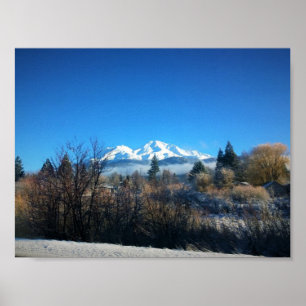 Póster Vista de invierno en el Monte Shasta, CA