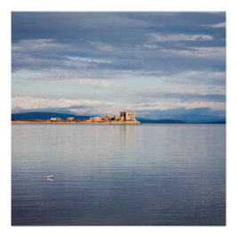 Póster Vista de invierno Piel Island Morecambe Bay Cumbri
