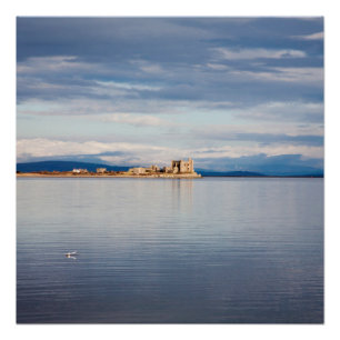Póster Vista de invierno Piel Island Morecambe Bay Cumbri
