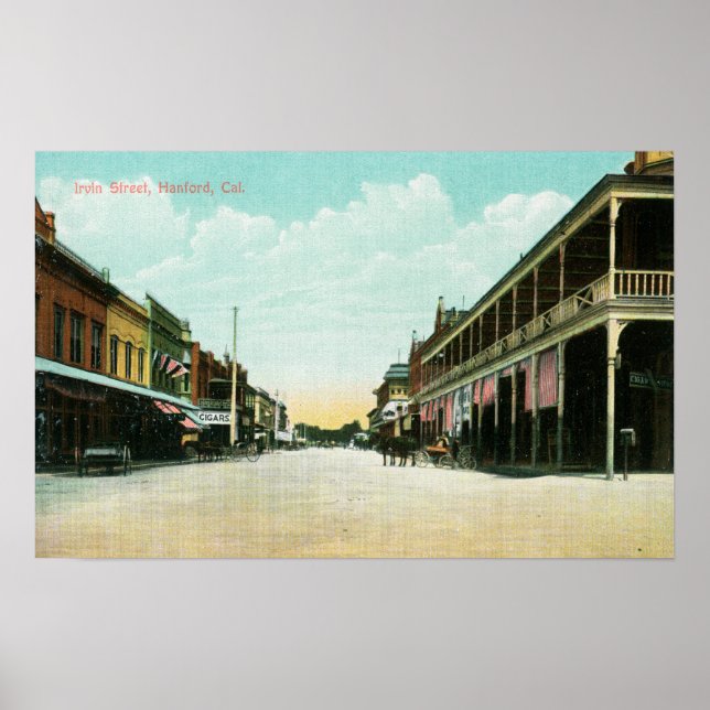 Póster Vista de Irvin StreetHanford, CA (Frente)