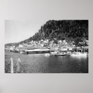 Póster Vista de Ketchikan, fotografía de la costa de