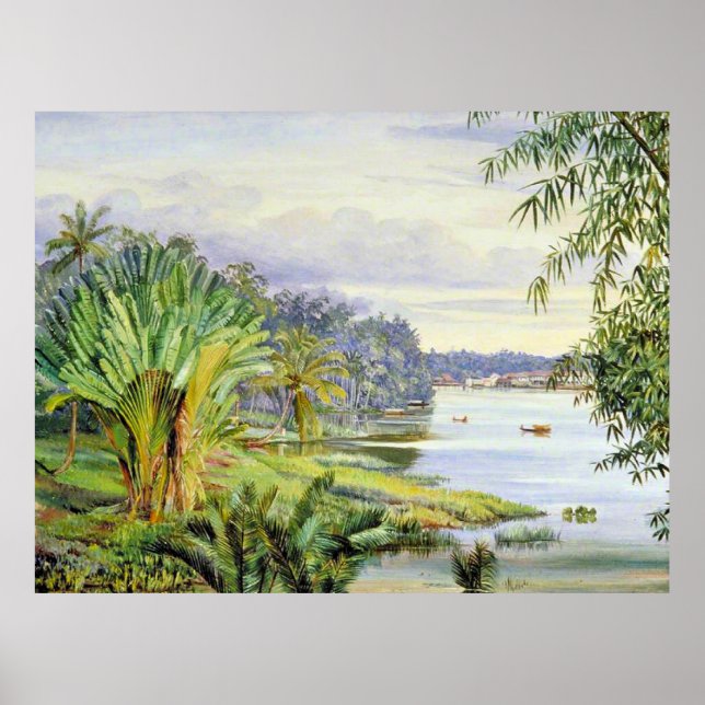 Póster Vista de Kuchine y el río, Sarawak, Borneo (Frente)