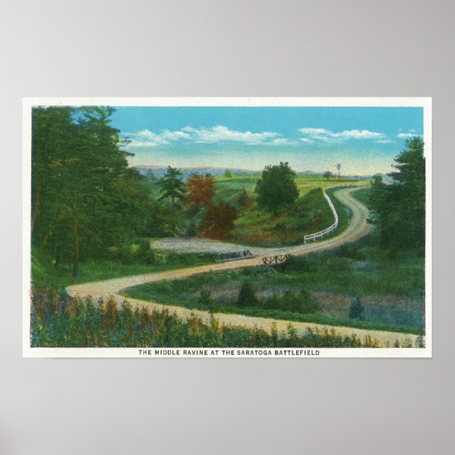 Póster Vista de la avenida media de Saratoga Battlefield (Frente)