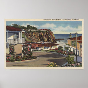 Póster Vista de la bahía y de residencias esmeralda
