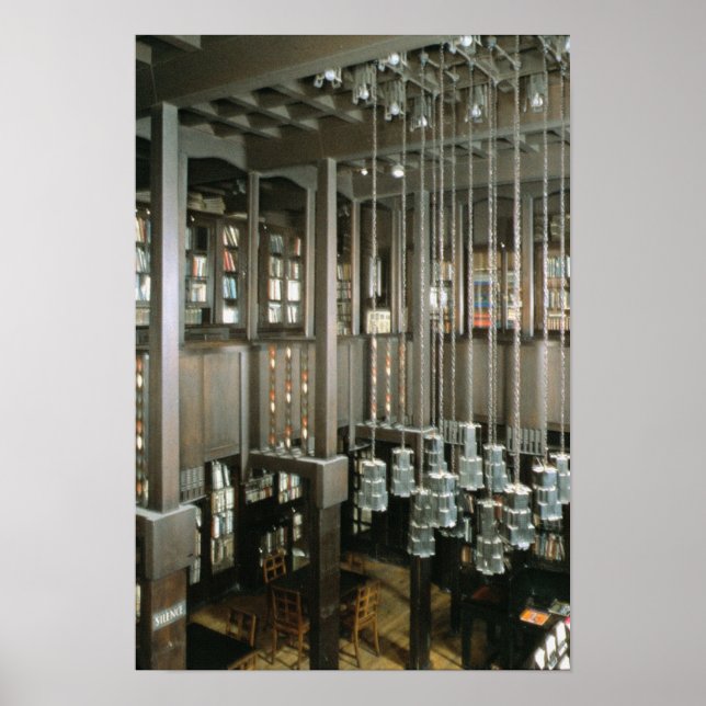 Póster Vista de la biblioteca, construida en 1897-99 (Frente)