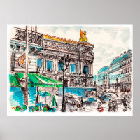 Vista de la calle de París del teatro Wicks cafe p