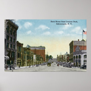 Póster Vista de la calle estatal desde Crescent Park