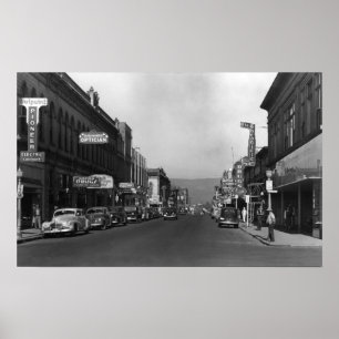 Póster Vista de la calle principal de The Dalles, Oregon