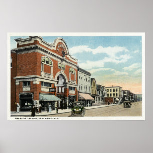 Póster Vista de la calle principal del teatro americano