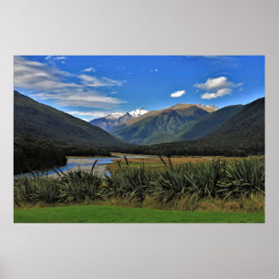 Póster Vista de la carretera en Nueva Zelanda