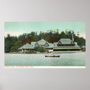 Póster Vista de la Casa de Barcos del Norumbega Park