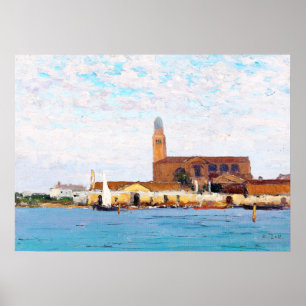 Póster Vista de la catedral de Chioggia por Alfred Zoff