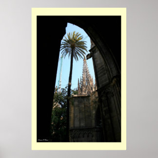 Póster Vista de la Catedral de Gaudí