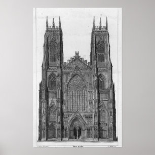 Póster Vista de la Catedral del Frente Oeste de York