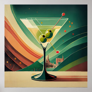 Póster Vista de la catedral Martini Moderno de mediados d
