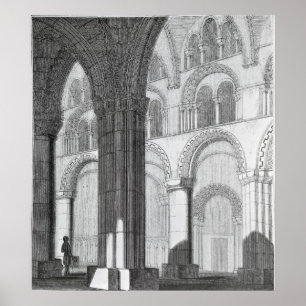 Póster Vista de la Catedral Nave de Durham