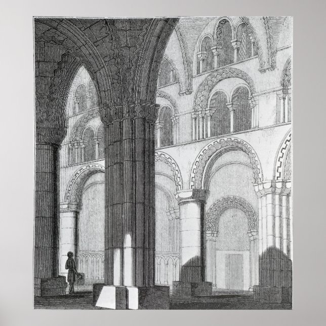 Póster Vista de la Catedral Nave de Durham (Frente)