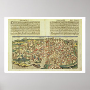Póster Vista de la ciudad amurallada de Florencia, desde 