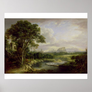 Póster Vista de la ciudad de Edimburgo, c.1822 (aceite en