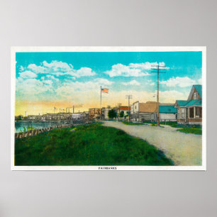 Póster Vista de la ciudad de Fairbanks, AlaskaFairbanks, 
