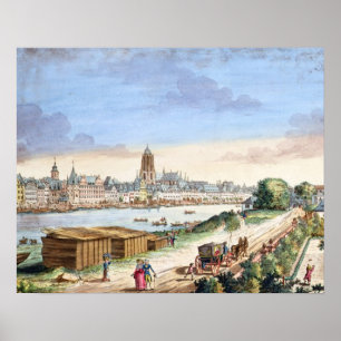 Póster Vista de la ciudad de Francfort, haciendo frente