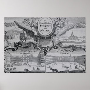 Póster Vista de la ciudad de Madrid