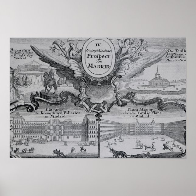 Póster Vista de la ciudad de Madrid (Frente)