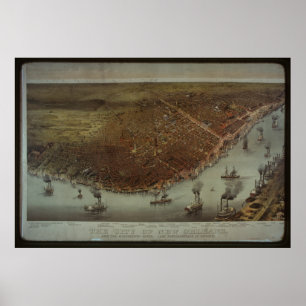 Póster Vista de la Ciudad de Nueva Orleans - 1885