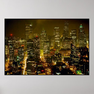 Póster Vista de la ciudad de Seattle