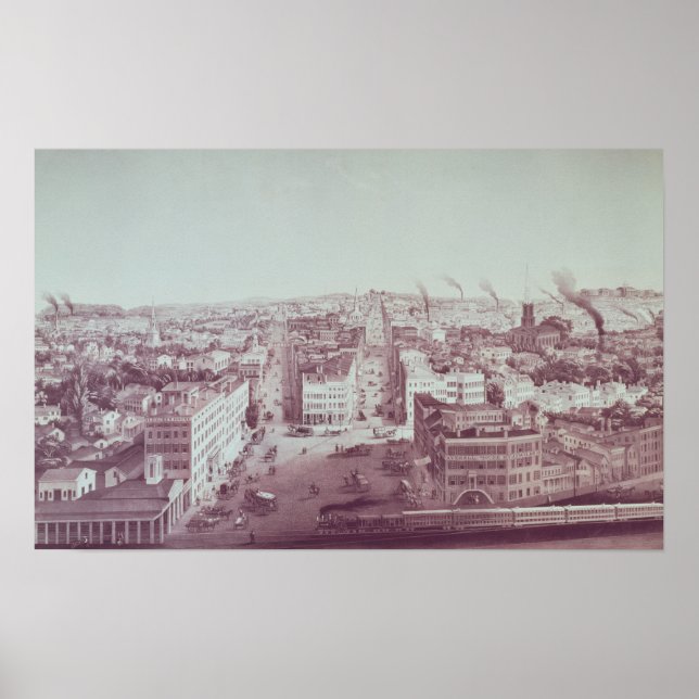 Póster Vista de la ciudad de Utica, estado de Nueva York (Frente)