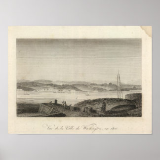 Póster Vista de la ciudad de Washington en 1800