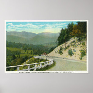 Póster Vista de la colina Spruce antes del valle Keene