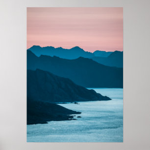 Póster Vista de la costa de las islas Lofoten Noruega