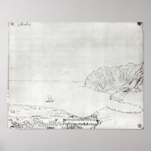 Póster Vista de la costa frente a Chile