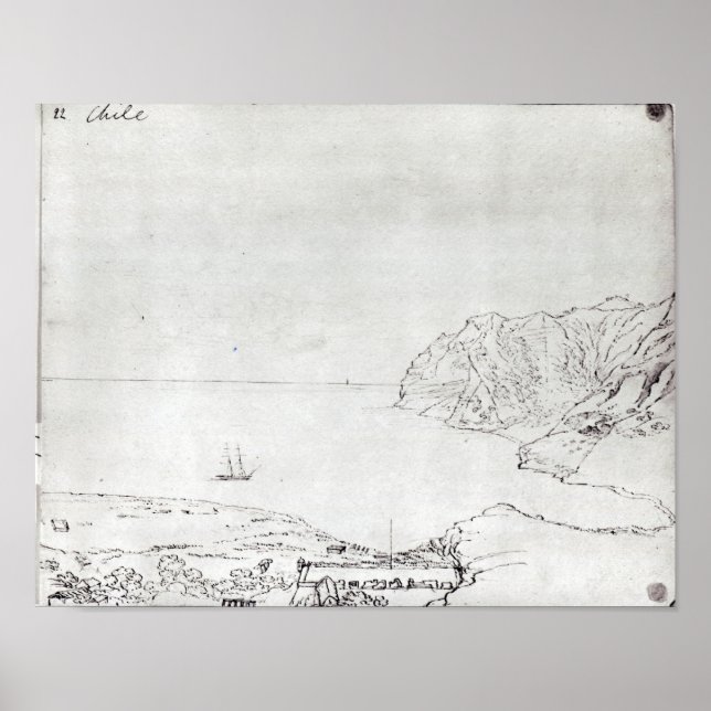 Póster Vista de la costa frente a Chile (Frente)