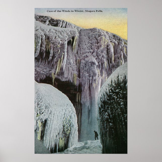 Póster Vista de la cueva de los vientos en invierno (Frente)