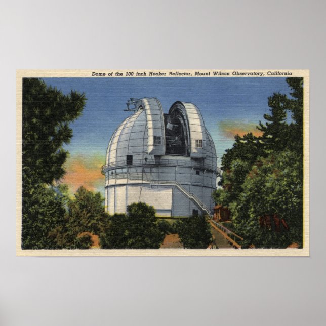 Póster Vista de la Cúpula del Observatorio y del Telescop (Frente)