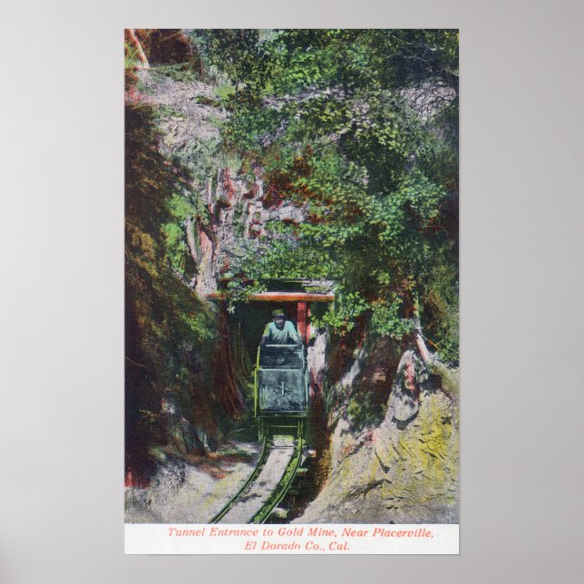 Póster Vista de la entrada al oro del túnel de salida de  (Frente)