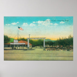 Póster Vista de la entrada del Auto Camp de la Avenida
