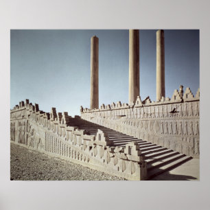 Póster Vista de la escalera este de la Apadana
