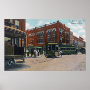 Póster Vista de la esquina más concurrida de Beaumont, TX