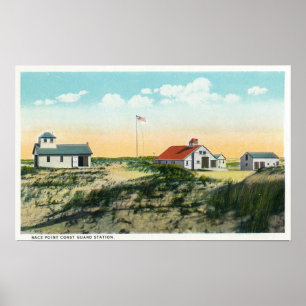 Póster Vista de la estación de guardacostas de Race Point