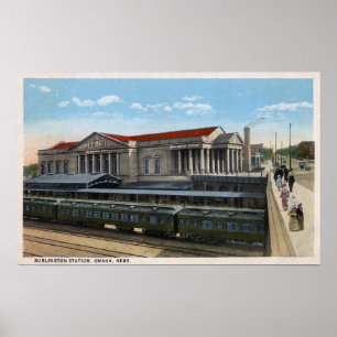 Póster Vista de la estación de tren de Burlington